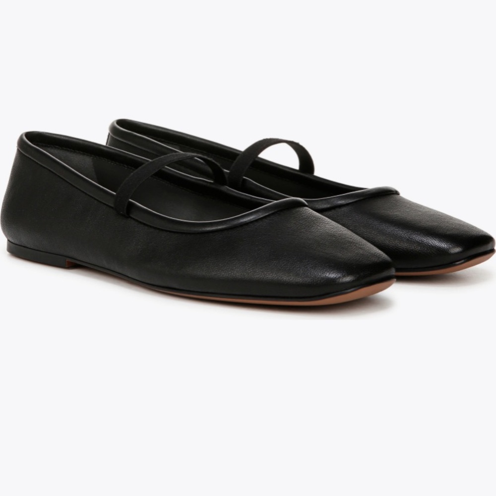 Franco Sarto Black Leather Mary Jane Flats